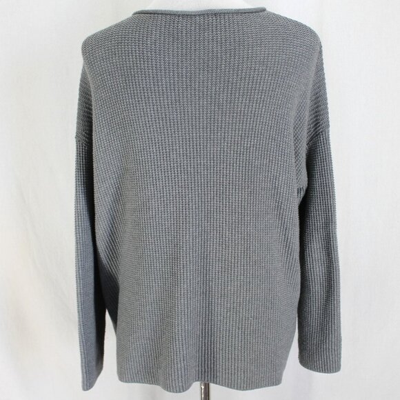 Eileen Fisher Sweater Womens Size M Gray Organic Cotton Drop Shoulder Pullover - Picture 5 of 7